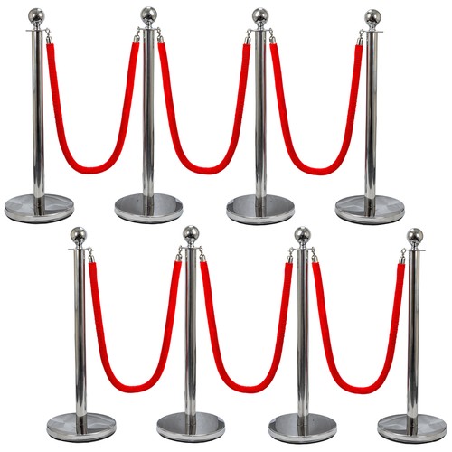 Silver queue barrier - silver, post