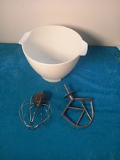 Vintage Kenwood Chef Plastic Mixing Bowl + 2 Mixer Attachments -K Beater + Whisk
