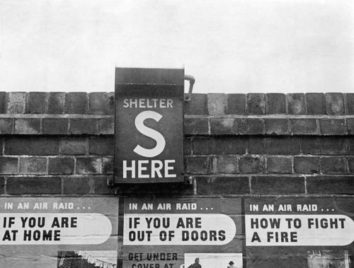 Air raid shelter signs - air, seen