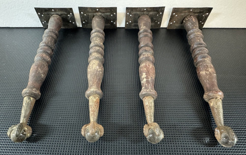 Four antique wooden carved - four,
