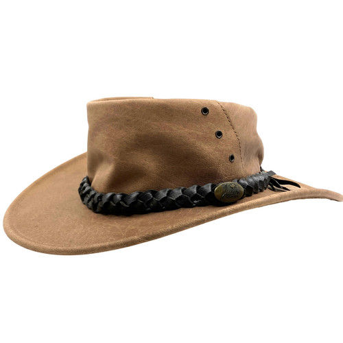 Jacaru braided brown leather - brown,