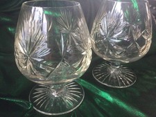 Pair of vintage crystal brandy glasses. 5.25” tall. Heavy.