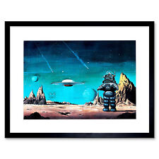 Film Robby Robot Forbidden Planet Space Stars Sci Fi Framed Art Print 12x16 Inch
