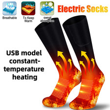 Usb Electric Heated Sock Men Women Winter Thermal Boot Foot Warmer A Pair