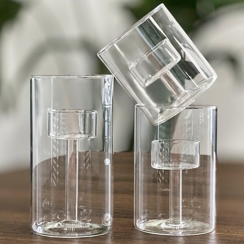 1pc glass candlestick - candlestick, holder