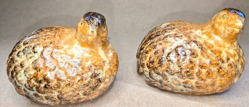 Vintage brown quail birds 70s - vintage,