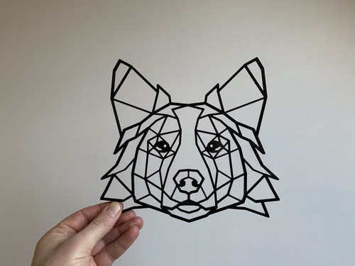Geometric border collie - geometric, dog
