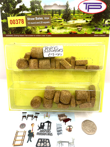 Brown straw bales 30pk farm - bales,