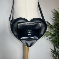 Dr Martens Black Kiev Leather Backpack Shoulder Bag Love Heart Crossbody