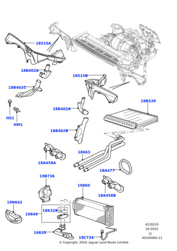Land rover heater - rover, tube