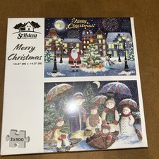 Twin Pack 2 x 500 Piece Jigsaw Puzzles - Gifts For Merry Christmas 2 Designs