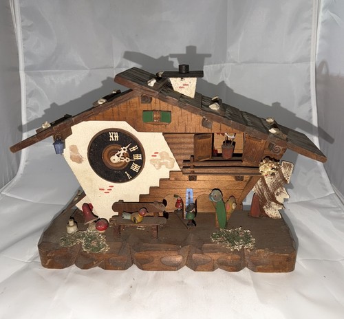 Vintage wooden weather house - vintage,