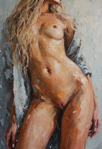 Sexy naked blonde art - sexy, print