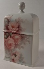 Antique Kaiser Victorian Tea Caddy with Lid Porcelain Signed Coombs Hand Painted