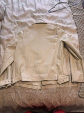 Zara Cream Faux Leather Biker