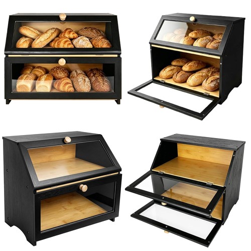 Tier bamboo bread bin - tier, double