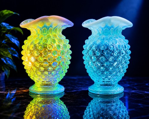 Antique fenton blue - blue, opalescent