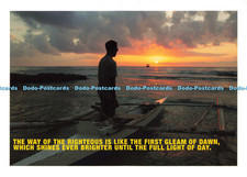 D142735 Proverbs 4 18 Fisherman Jersen Soriano launches his outrigger canoe at d