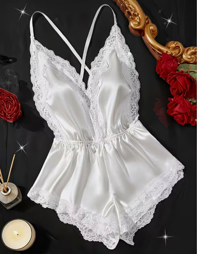 Women white satin lace - women’s,