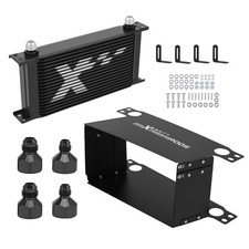 19 Row Universal Engine Oil Cooler AN10 Kit Transmission Cooling Black System