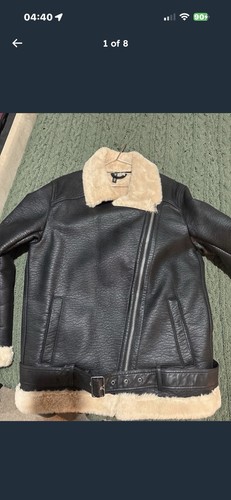 Leather aviator jacket - h&m,