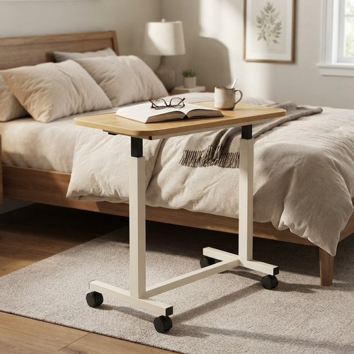 Adjustable overbed table with - adjustable,