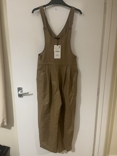 Zara faux leather dungaree - zara,