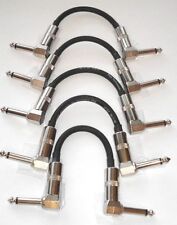 5 X 20cm HAND BUILT STUDIO QUALITY RIGHT ANGLE  PATCH LEADS FOR GUITAR