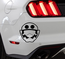 Wario Head Super Smash Bros Indoor/Outdoor Matte Black Vinyl Decal 5.6"x5.6"