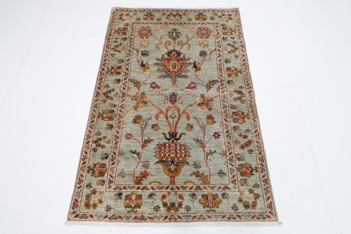 Floral gray area - gray, rug