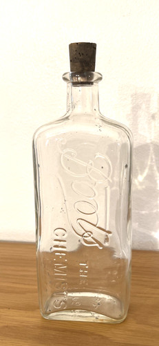 Boots the chemist glass bottle - glass,