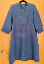Gorgeous KEW CLOTHING linen denim 3/4 length artists smock dress size 12/14