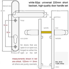 White upvc door handles pair - door,