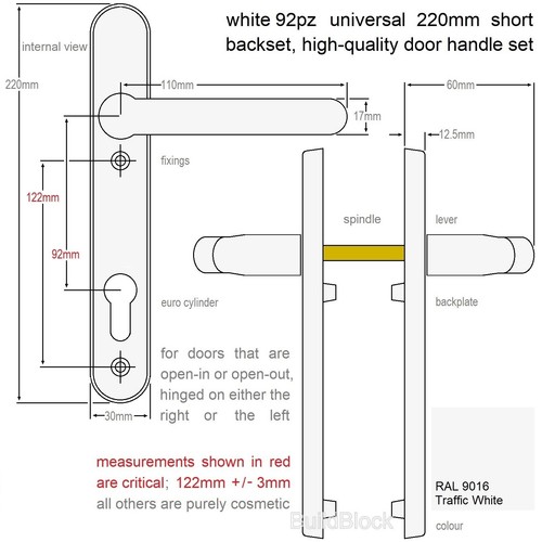 White upvc door handles - upvc,