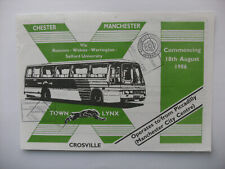 1986 Aug Crosville Bus Timetable X1 Chester Runcorn Widnes Manchester
