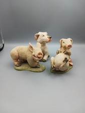 Collection Of 1993 'Piggin' Ceramic Pig Figurines By David Corbridge