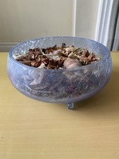 Vintage Blue Crackle Glass