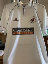 Swansea City Home Football Shirt 1998 SILVER SHIELD Size 42/44 by New Balance