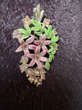 Quality 1950s Pierre Bex Style Brooch a Multi-Coloured Leaf set with Gems