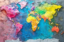World Map Canvas Picture Print