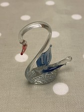Glass Swan Ornamental Figurine.