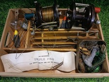 Vintage Sea Fishing Tackle Including Two Old Bakerlite Penn Multiplier Reels Etc