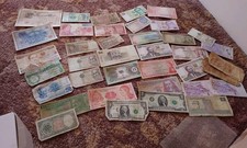 Vintage Job Lot of 30+ Bank Notes, Including Europe, The Americas