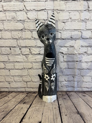 60cm grey flower wooden shabby - wooden,