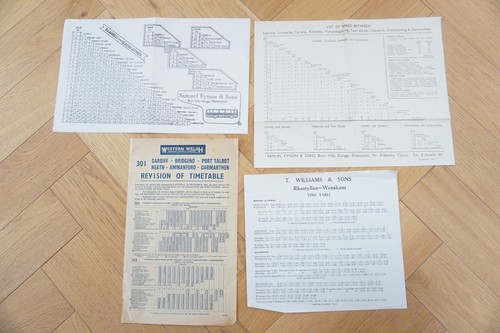 Wales area bus timetable - area,