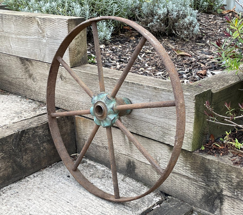 Vintage cast iron cart - iron, 25"