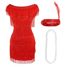 DELUXE RED FRINGE FLAPPER