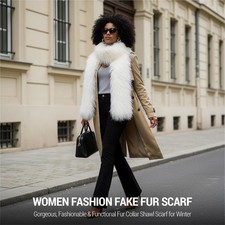 Black Long Fur Scarf Women
