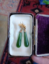 Vintage Jade Drop Earrings