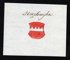 18th Century Herzhausen Manuscript Coat of Arms